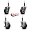 Service Caster 3.5'' Black Poly Wheel Swivel 3/4'' Expanding Stem Caster Set 2 Brakes, 4PK SCC-EX20S3514-PPUB-BLK-2-TLB-2-34 - alternate 2